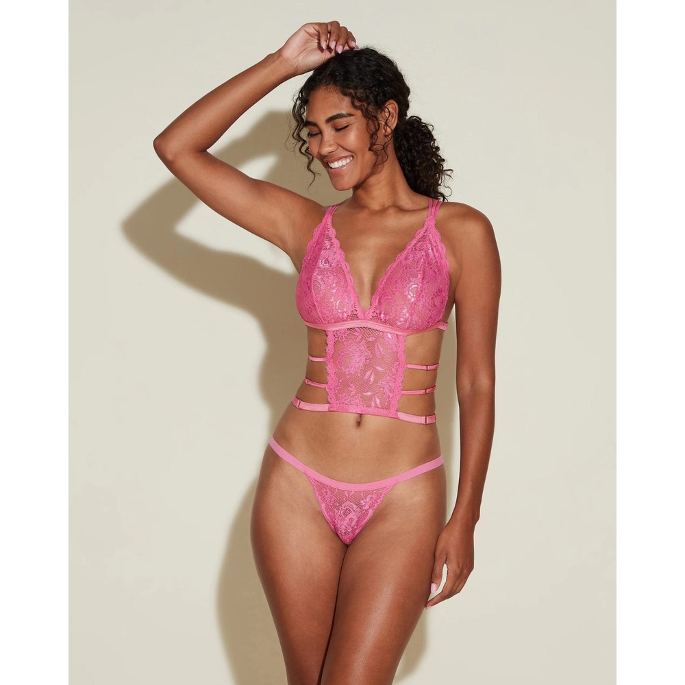 Cosabella Cropped Cami Women Small Pink NWT Never Say Never Tie Me Down - Picture 5 of 7